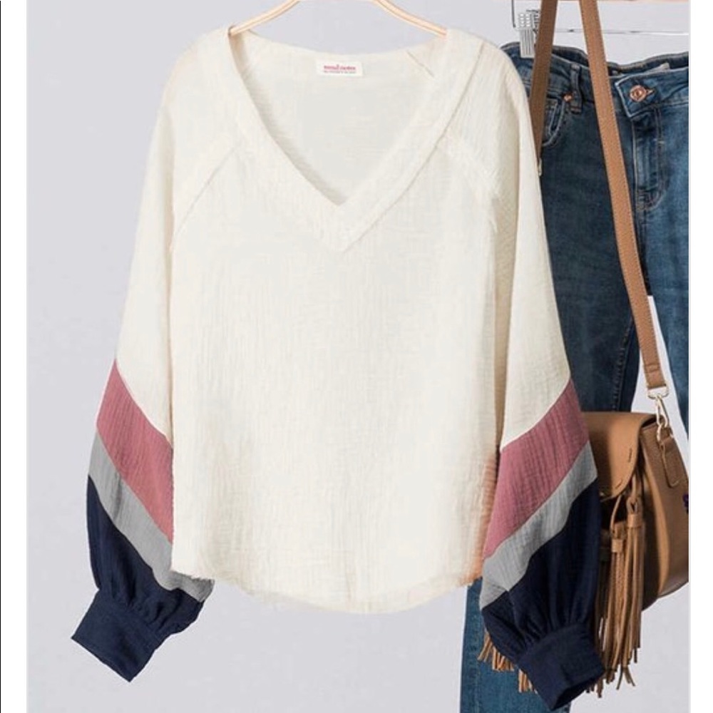Ivory Color Block Top - Picture 2 of 2